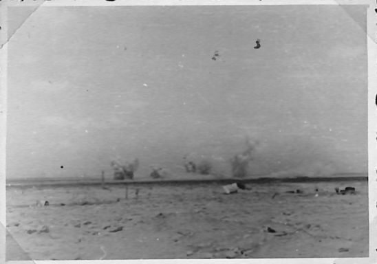 German shells landing