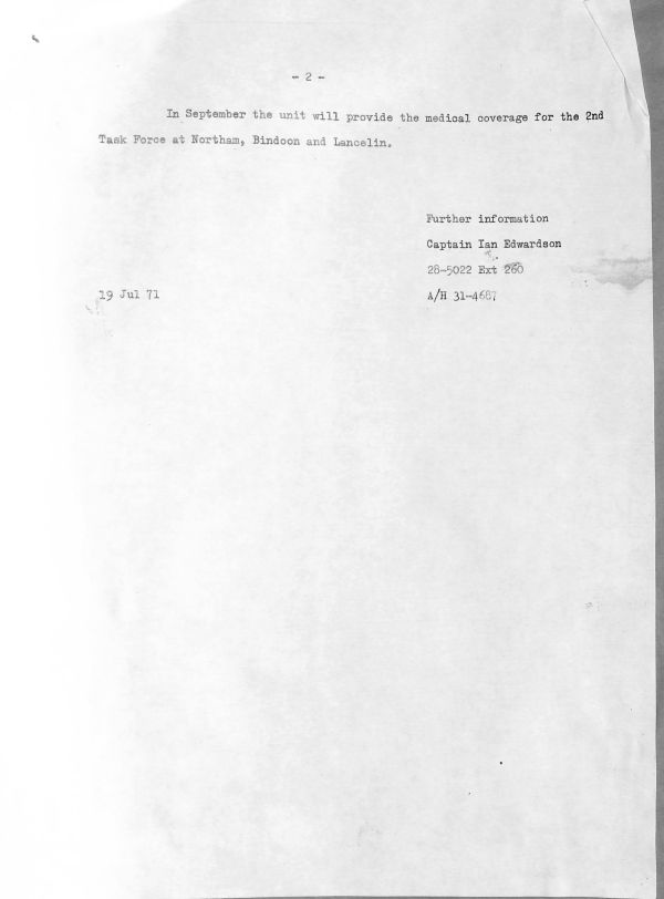 1971 Combined training for 11th RAANC and 7th Field Ambulance
