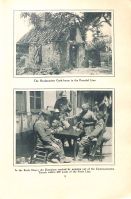 Page 15: 1. The Headquarters cook-house in the Peaceful Line. 2. In the early days: an estaminet reached by jumping out of the communication trench within 800 yards of the front line.