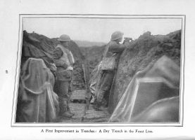 Page 48: A first improvement in trenches: A dry trench in the front line.