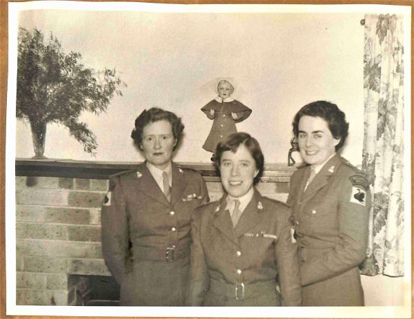 1956 Corps Dinner at 5 Camp Hospital; Captain F Welch, Captain H Mills, Lt J Travers