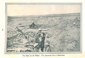 Page 126: The fight for the ridges: The advanced line in shell holes.