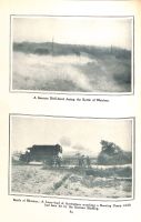 Page 84: 1. A German shell burst during the Battle of Messines. 2. Battle of Messines: A lorry load of Australians watching a burning dump which had been hit by the German shelling.