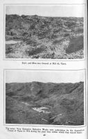 Page 40: 1. Shell and mine torn ground at Hill 60, Ypres. 2. The same: Very extensive defensive works were undertaken by the Australian troops at Ypres in 1916 during the short time within which they stayed there.