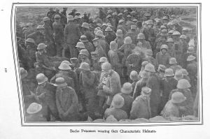 Page 121: Boche prisoners wearing their characteristic helmets.