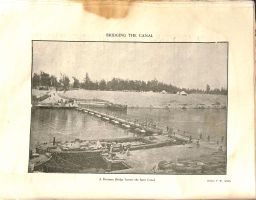 A pontoon bridge across the Suez Canal