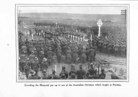 Page 35: Unveiling the memorial put up to one of the Australian Divisions which fought at Pozieres.