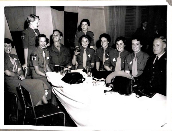 1954 Christmas Party at Swan Barracks, Pte Elliott, Pte Gibbons, Pte Unsworth, Pte Dyer, Pte Heenan, Cpl Langton, Pte Magee