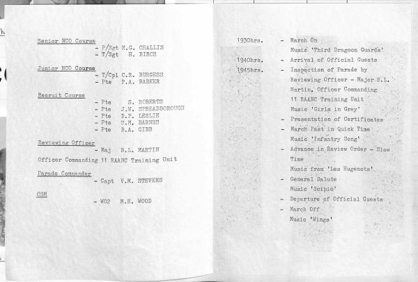 1972 Passing out Parade of the Senior Non-Commissioned Officers Course, Junior Non-Commissioned Officers Course and the Recruit Course