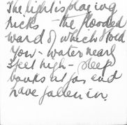 The light is playing tricks. The flooded ward of which I told you, water nearly 3 feet high, steep banks at fare end have fallen in.