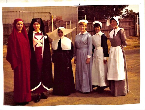 1967 Fashion parade of nursing uniforms throughout the eras.