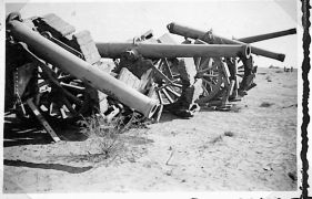 spiked Italian guns that were left in Tobruk by the Italians