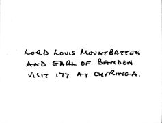 Lord Louis Mountbatten and Earl of Bandon visit 177 at Chiringa