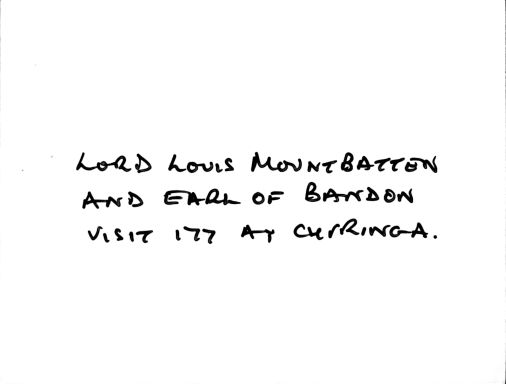 Lord Louis Mountbatten and Earl of Bandon visit 177 at Chiringa