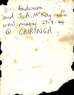 DM Anderson and JA McKay who went missing 27/9/1944 at Chiringa
