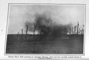 Page 62: German heavy shell searching for Australian Batteries which had been hurriedly pushed forward to Eaucourt l'Abbaye.