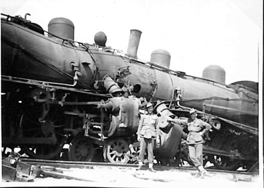 scenes of a railway accident about 2 miles out of Ghaza Station