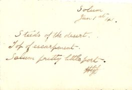 Steed of the desert. Top of escarpment Solum - pretty little port 1 Jan 1941