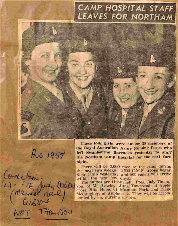 1957 Judy Dobson, June Townsend, Rita Hope, Diane McCaughey