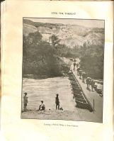 Crossing a pontoon bridge at Auja, Palestine