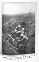 Page 61: Engineers beginning on the track across "The Maze", part of the old German front line which had been held all winter.