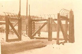 entrance to Stalag 383 Hohenfals - Hell on the day we pass out of these - Nov 1943