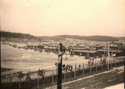 Sports field, hockey not visible. Stalag 383 Jul 1943.jpg