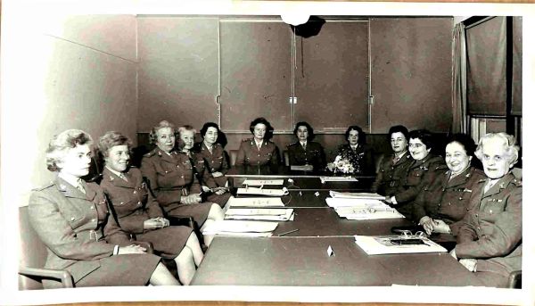 1965 Senior Matrons Conference. Maj E E Harler, Maj H Mills, Maj M Carmody, Lt Col D Thompson, Maj D McCarthy, Lt Col F Welch, Col E L Doig, Maj B Guilfoyle, Maj D Lickterlun, Maj D Potter, Maj J Crouch, Lt Col J Paige