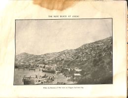 A busy beach at Anzac. While the business of war went on, diggers had their dip.