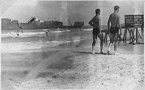 A beached refugee ship on the beach at Tel Aviv