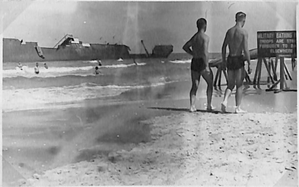 A beached refugee ship on the beach at Tel Aviv